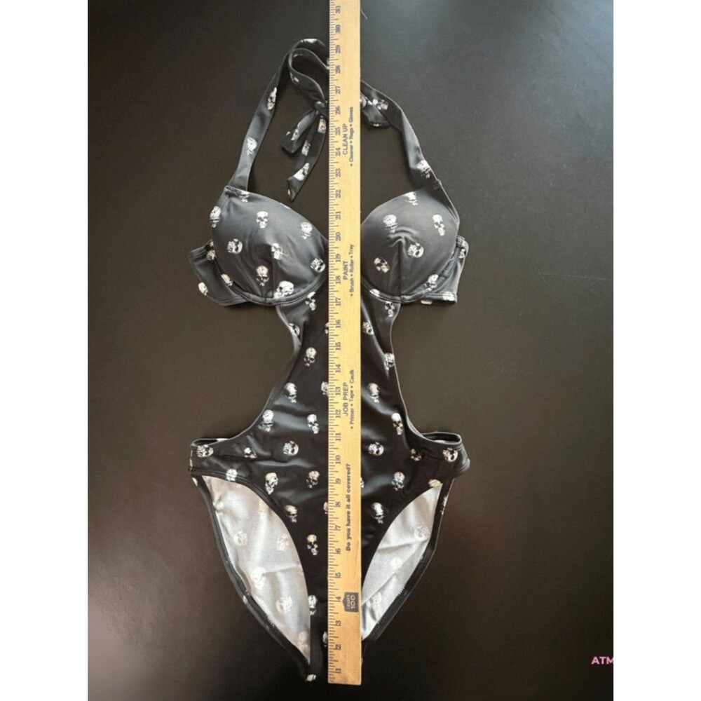 NWT Killstar Rebel Fate Skull Print Monokini Swimsuit SM - Picture 8 of 13